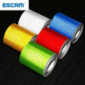 ESCAM 5cmx3m Car Reflective Material Tape Sticker Automobile Motorcycles Safety Warning Tape Reflective Film Car Stickers Qme YELLOW 10pcs