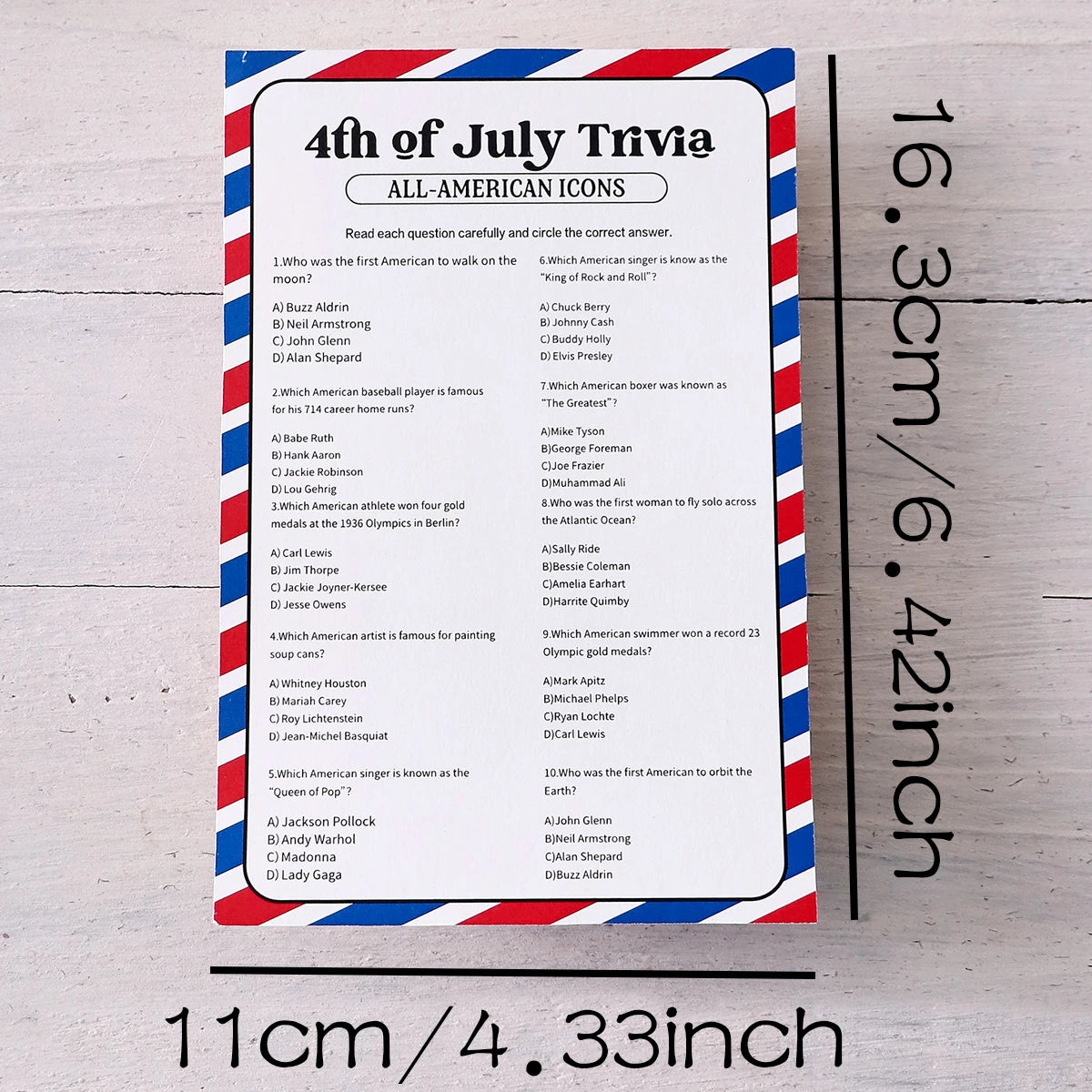 5–30 Pcs Red and Blue Striped American Independence Day Game Cards: Perfect as Independence Day Gifts or Party Favors Qme