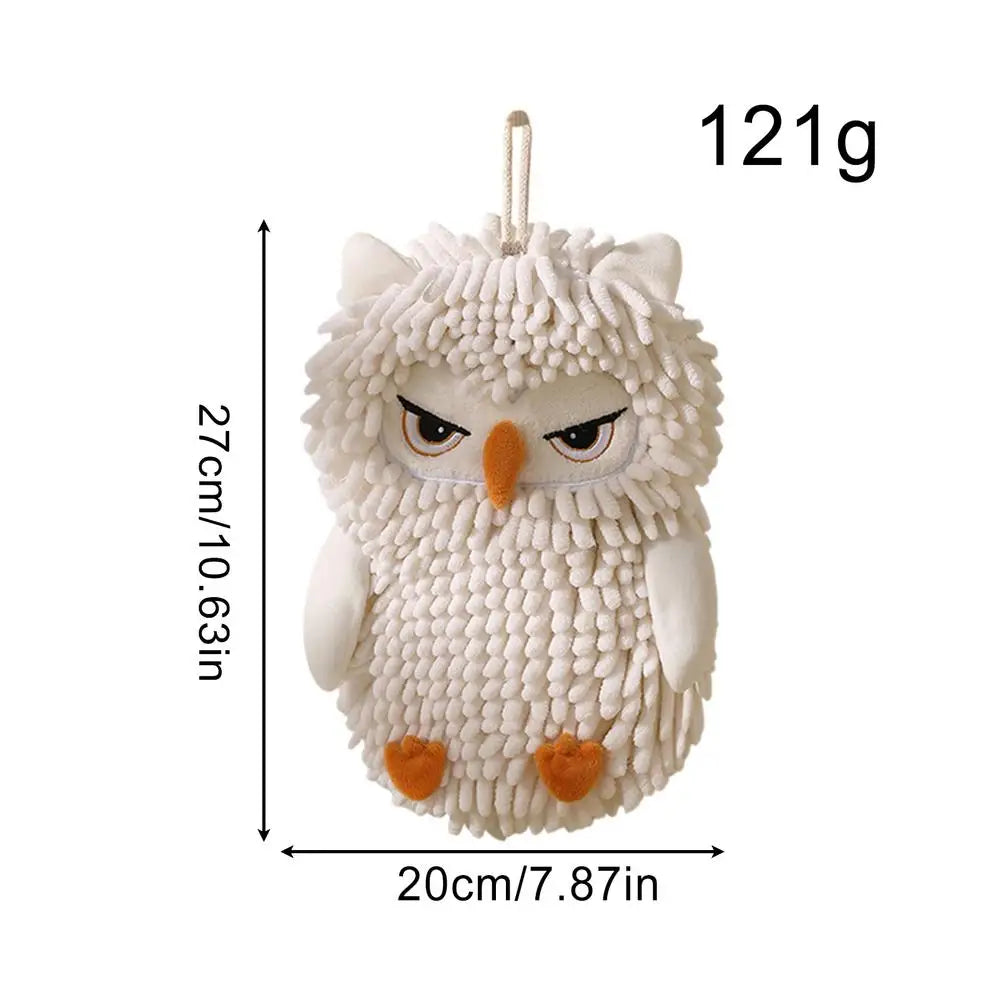 Chenille Towel Owl Design Soft Washcloth Absorbent Chenille Quick Dry Hand Towels For Bathroom For Hotel Home Kids Adults Family Qme White China Mainland