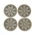 10Pcs Round Metal Crafts Filigree Flower Wraps Connectors For Making Scrapbook DIY Embellishments Handicraft Home Decor yk0896 Qme Bronze