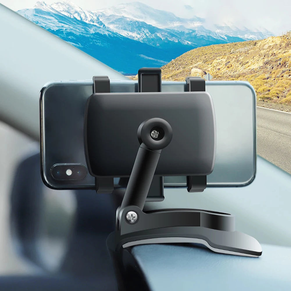 Car Mobile Phone Mount 360 Degree Rotating Multi-function Instrument Cluster Phone Holder Rearview Mirror Navigation Bracket Qme