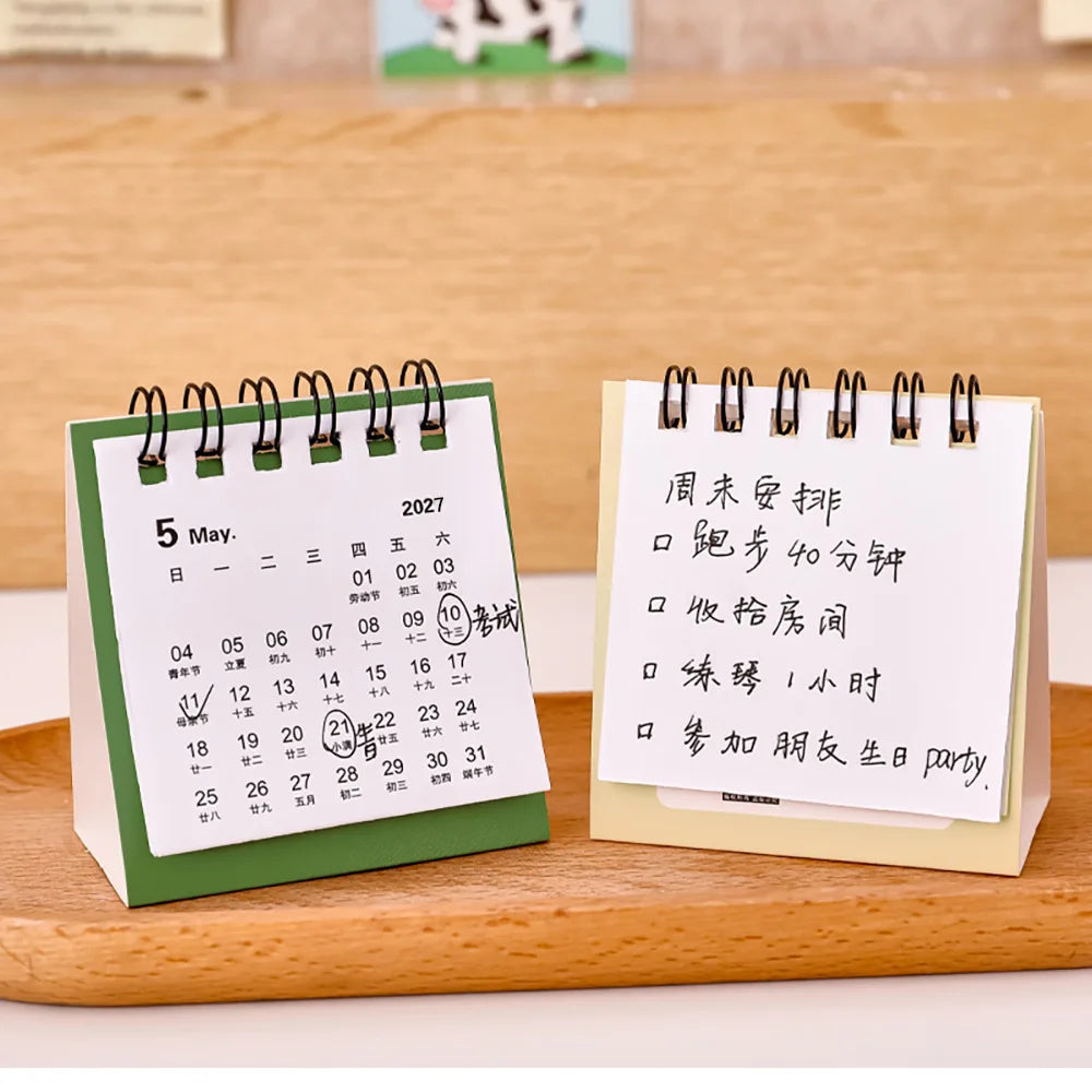 2027 Mini Travel Desk Calendar Portable Pocket Monthly Agenda Home Qme