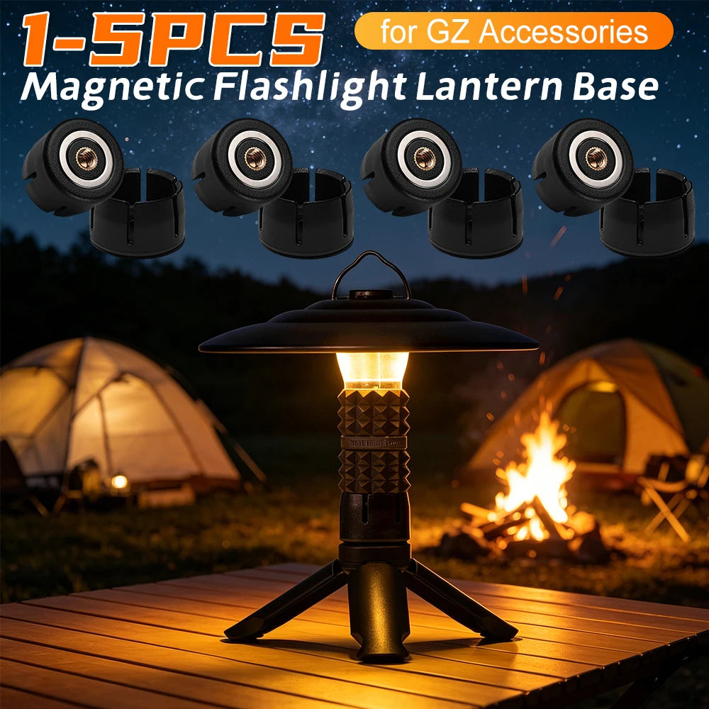 1-5Pcs Portable Lantern Base Supplies for GZ Accessory Magnetic Flashlight Lantern Base Transfer Adapter Flashlight Light Holder Qme