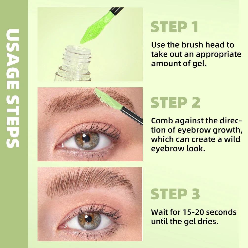 QIBEST Waterproof Transparent Gel Eyebrow Styling Cream Lasting Fixing Natural Makeup Clear Liquid Eyebrow Styling Gel Beauty Qme
