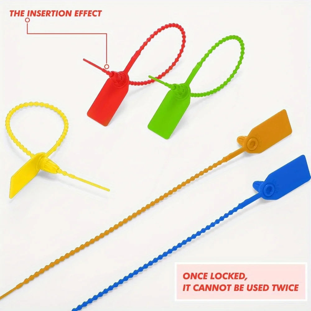 20Pcs Mixed Plastic Tamper Seals Zip Ties For Blank Security Tags Disposable Self-Locking Signage Trailer Truck Seal Tie 25Cm Qme