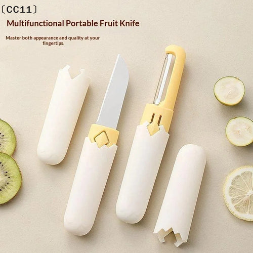 1 Fruit Peeler Knife Dual Head Kitchen Tool Multi Functional Travel Qme