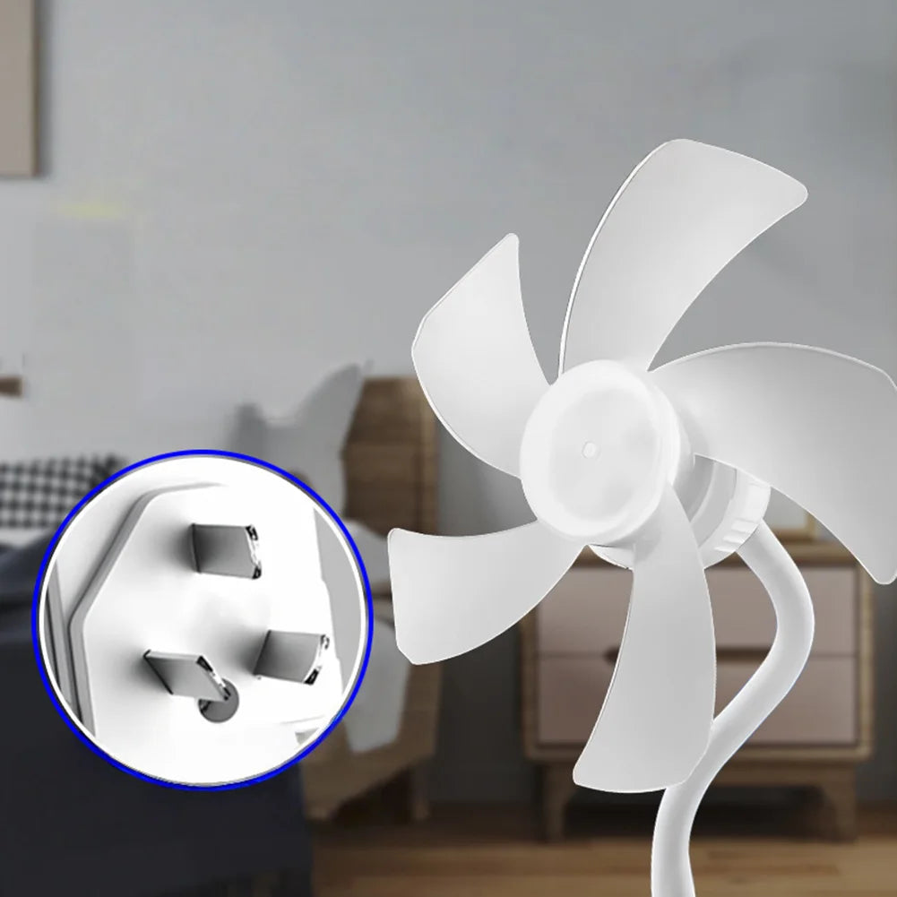 Indoor Ceiling Fan Household 5 Blade Socket Fan With Switch Strong Winds Mini Play Plug Fans Summer Qme
