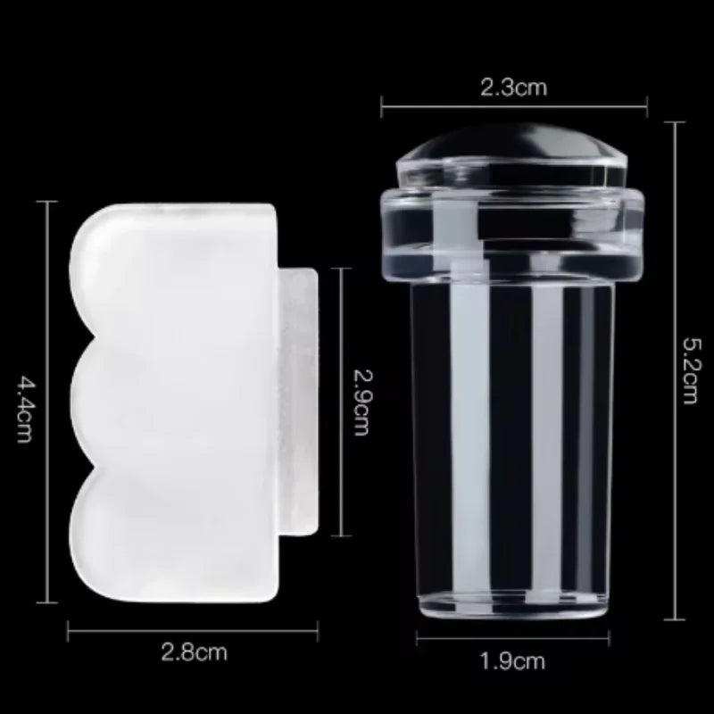 1/3/5pcs Transparent Silicone Nail Art Stamping Kit French Design For Manicure Plate Stamp Polish Seal Two Side Stamper Qme