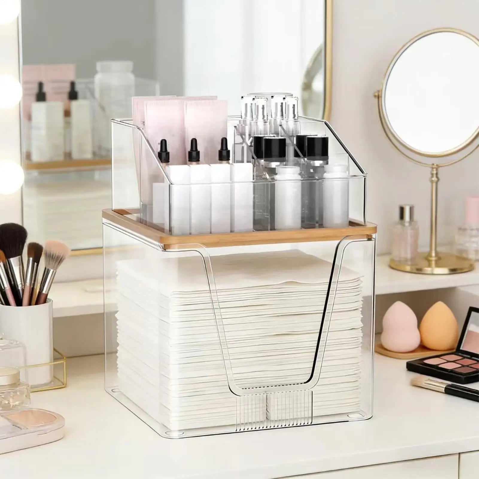 Skincare Organizers 2 Layer Multifunctional Acrylic Clear Cases Qme