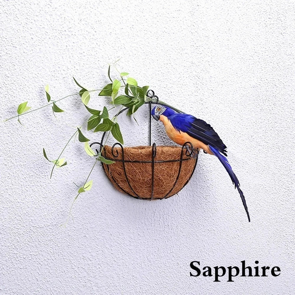 25 Creative Handmade Simulation Parrot Animal Bird Garden Props Qme sapphire 25 cm