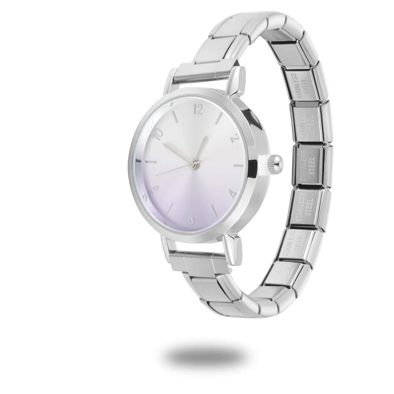 Fashion Women's Stainless Steel Round Blush Watch DIY High Quality Watch Bracelet Bangle For Party Friend Birthday Jewelry Gifts Qme Style 28