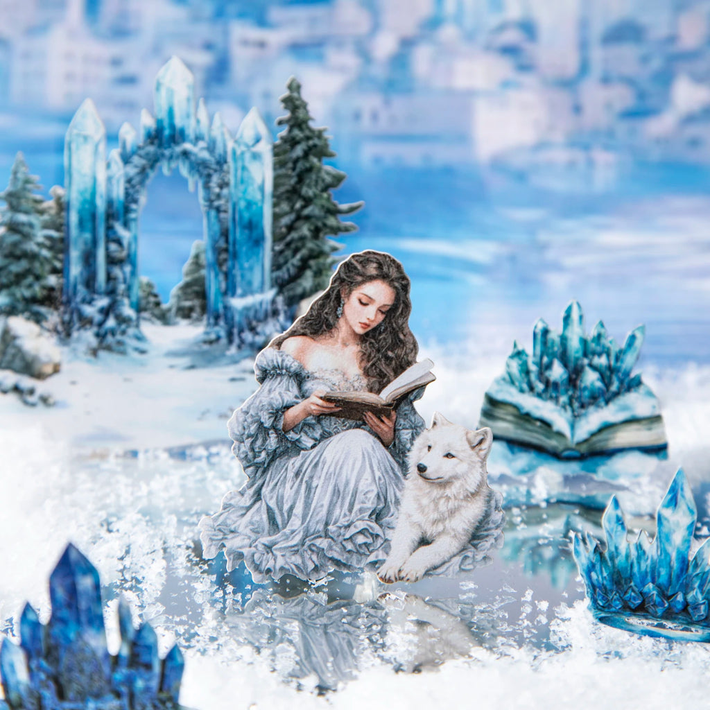25 Sheets Magical Winter Theme Landscape Scenery Stickers for DIY Craft Scrapbook Guitar Phone Case Notebook Decoration Qme