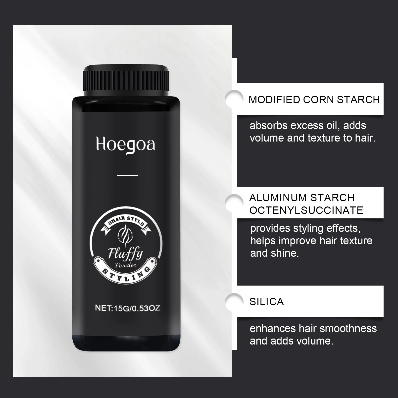 Matte Hair Styling Fluffy Hair Powder Volume Texturizing Fiber Build Up Oil Control & Thicker Looking Hair Finish for Men Women Qme