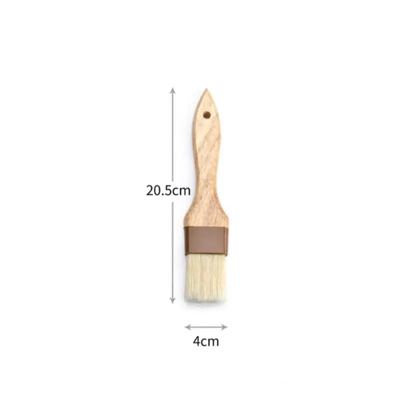 Kitchen Cooking Brushes Barbecue Oil Brush Wooden Handle Bristle Brushes Flat Pastry Baking Brush Qme M