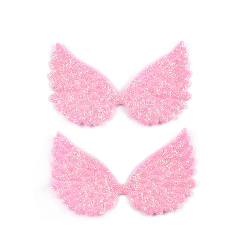 20Pcs 7.2x4.4cm Glitter Random Mix Colorful Wing Patches For Headwear Accessories DIY Scrapbooking Supplies Sewing Clothes Decor Qme 4