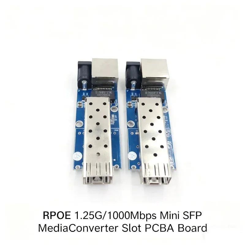 Gigabit 1.25G Mini Reverse POE Media Converter Slot SFP Transceiver RPOE 5V-24V Input 1SFP Slot 1 RJ45 Ethernet SFP Fiber Switch Qme