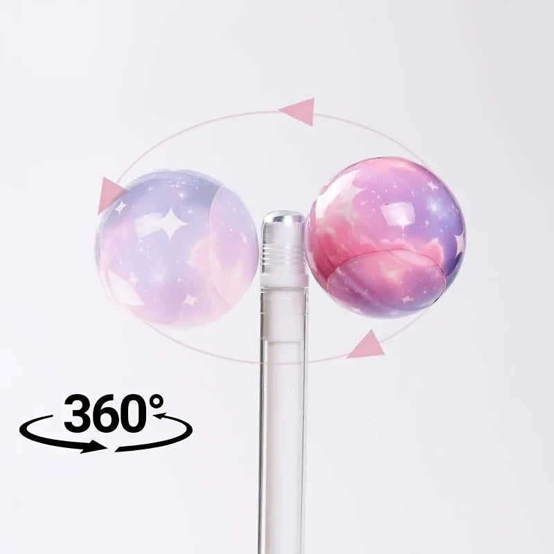 Magnetic Levitating Starry Sky Gel Pen 0.5mm Black Ink Smooth Writing Anti-Stress Smooth Writing Pen for Students Office Qme