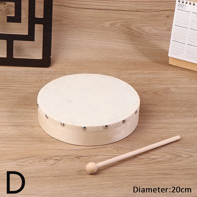 Frame Drums 4 6 7 8 9 Hand Drum Wood Stick Musical Game Kids Qme D