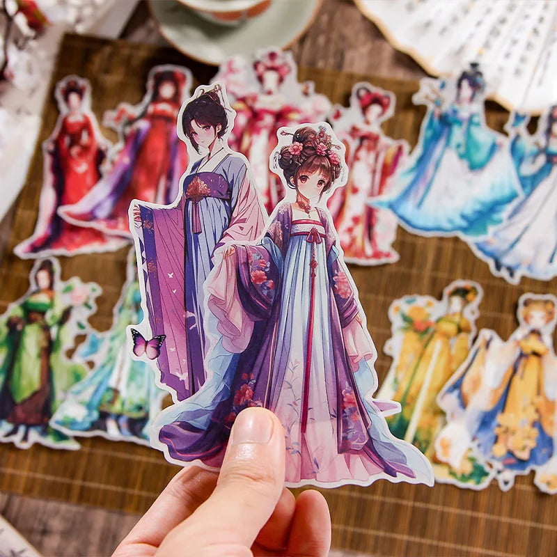 6 Sheet Chinese style Cartoon Characters Stickers Package Scrapbooking Office Aesthetic Decorative School Stationery Supplies Qme