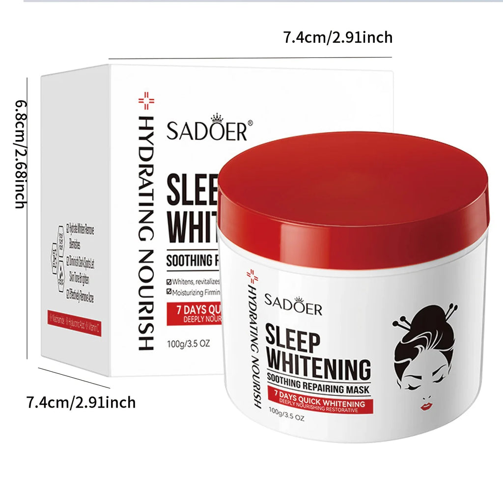 Kojic Acid Sleep Whitening Moisturizing Facial Mask Skin Care Cream Qme sleeping mask 100g