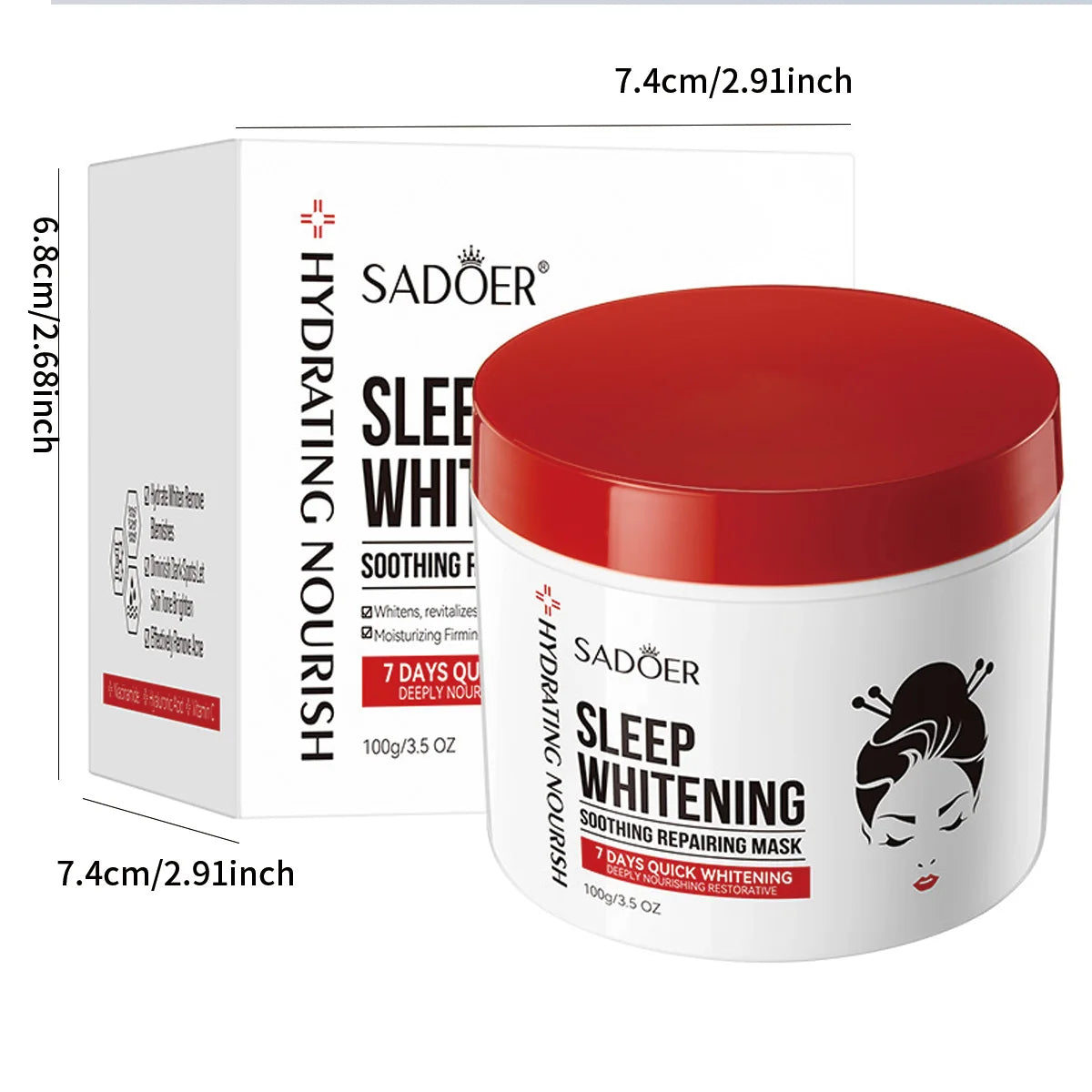 Kojic Acid Sleep Whitening Moisturizing Facial Mask Skin Care Cream Qme sleeping mask 100g