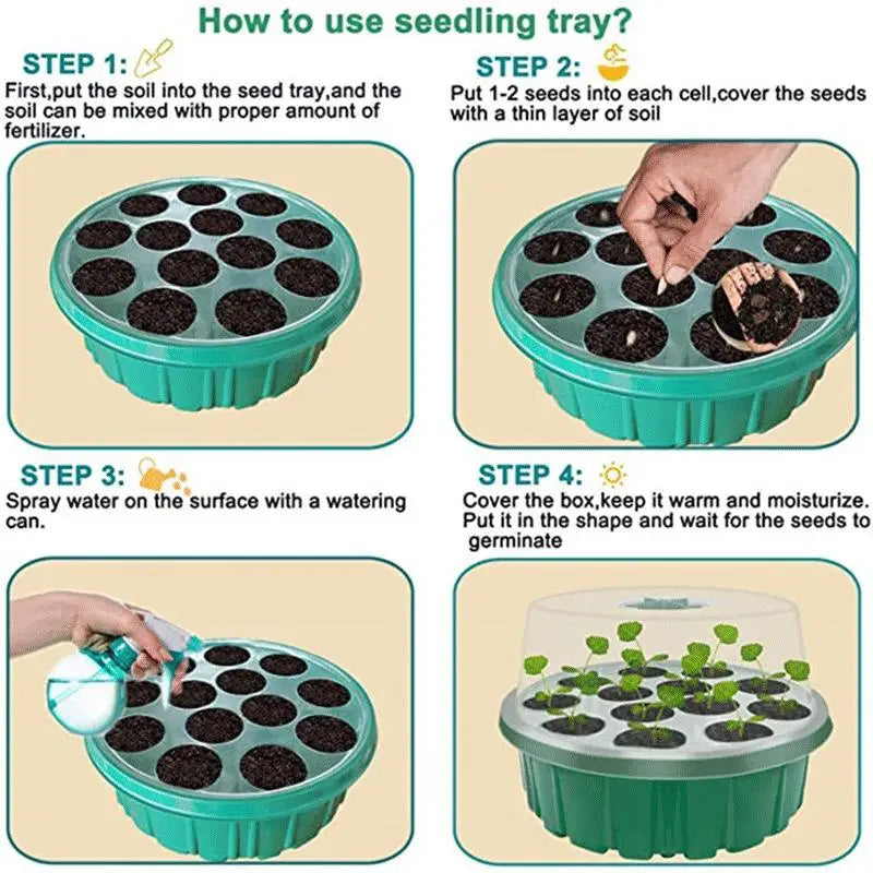Clear Lid Seedlings DIY Accessories ABS Hydroponic Germination Tray Qme
