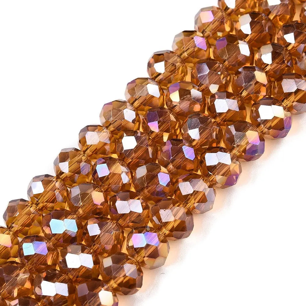 PandaHall 20strands glass Multicolor Beads AB Plated Faceted 8x6mm for DIY Jewelry Making Qme Peru 1