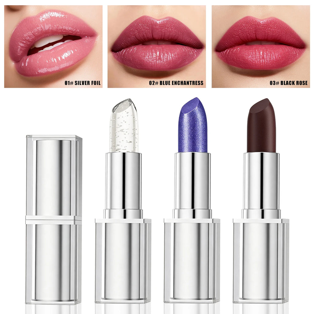 Temp Change Glitter Lipstick Pearlescent Lip Gloss Moisturizing Waterproof Long Lasting Non-stick Cup Lip Balm Women Lip Makeup Qme