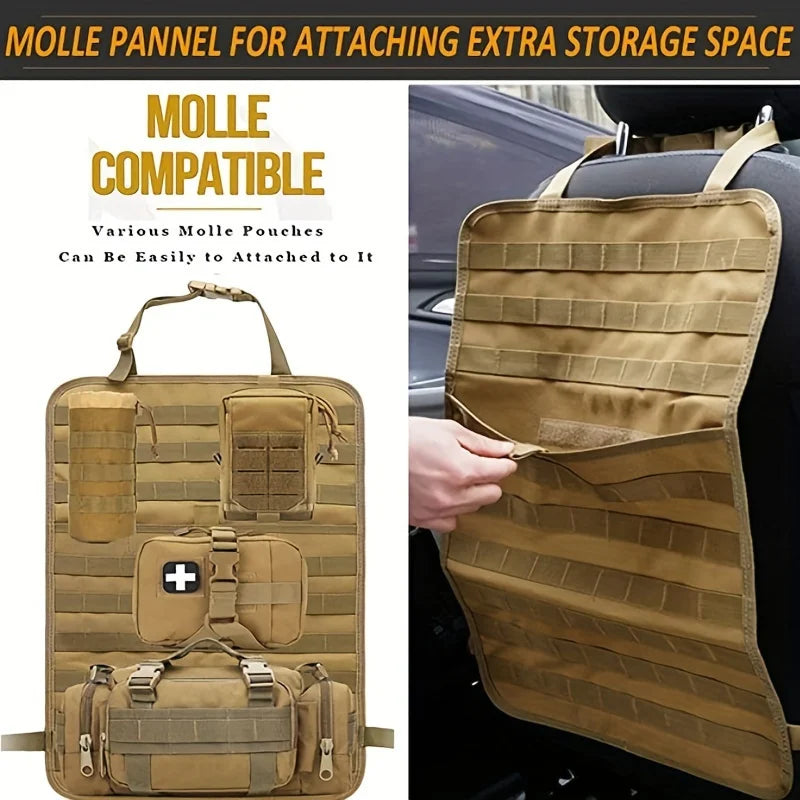 1storage bag for the back of a seat, a tactical car seat organizer bag, a multi-functional backpack for the back of the car seat Qme