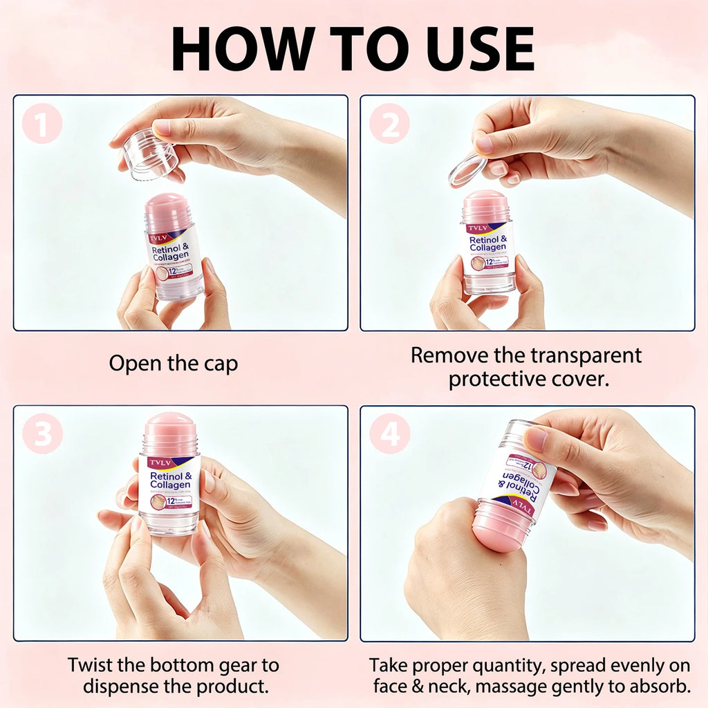 Peach Day Night Neck Facial Care Stick Deep Moisturizing Smooth Skin Qme