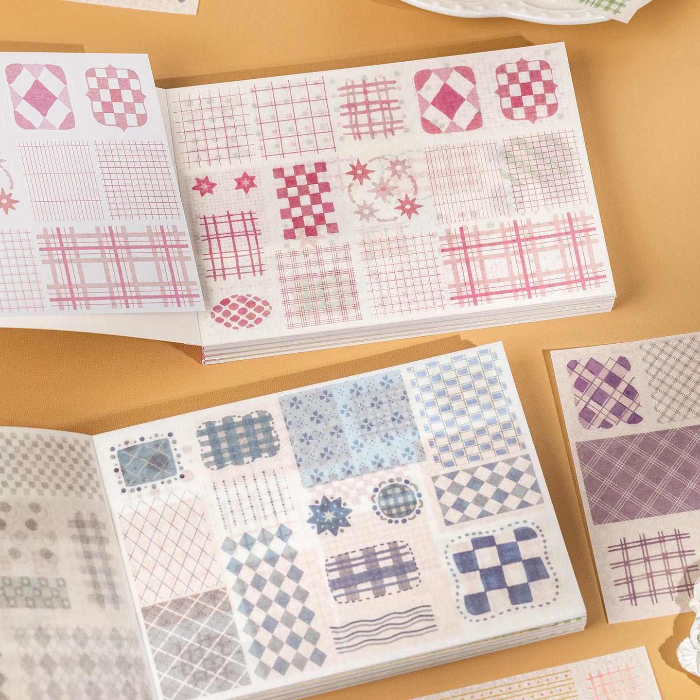 Cute Cartoon Grid Theme Die Cut Stickers Book - 18/36 Sheets Handmade Dairy Stickers Decorative Scrapbooking Japanese Stationery Qme