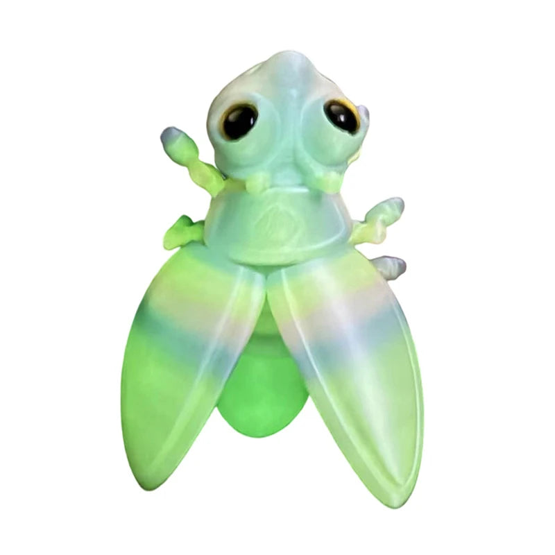 3D Printed Luminous Firefly Figurines Refrigerator Door Magnets Firefly Decorative Magnets Desktop Ornament Decorative Sculpture Qme A6