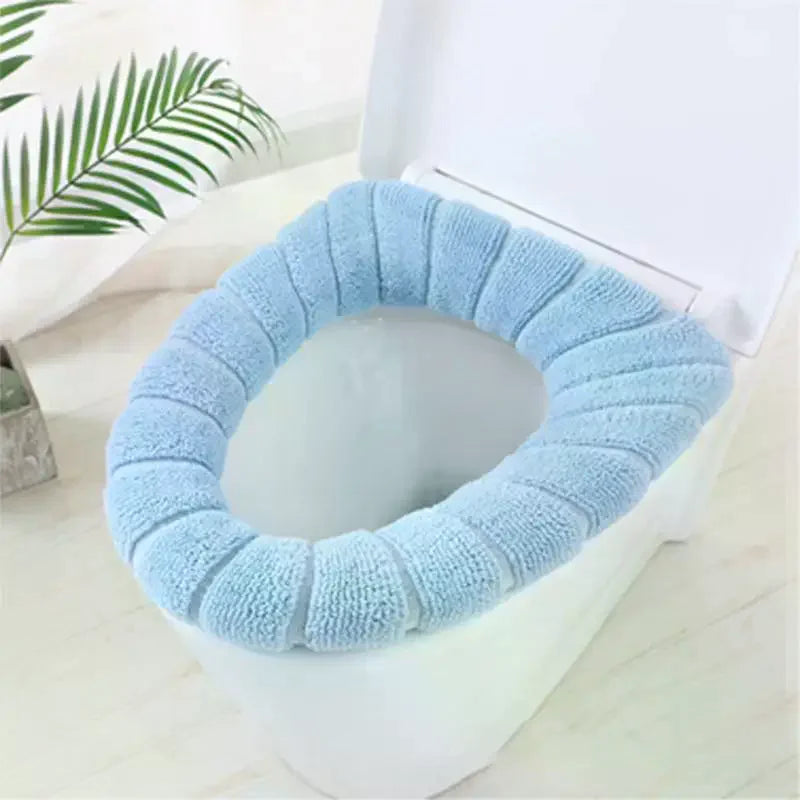 Bathroom Toilet Seat Cover Soft Warmer Washable Mat Pad Cushion Qme