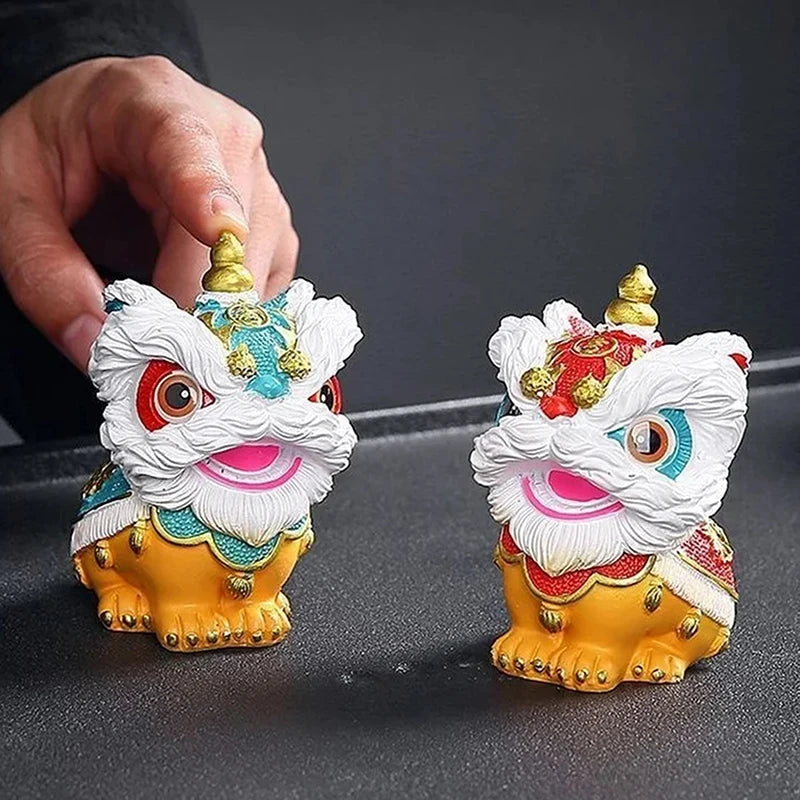 Color-changing Tea Pet Lion Dance Auspicious Table Decoration Chinese Qme C