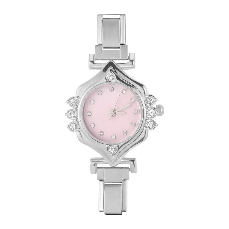 2025New Fit Width Italian Charm Square Zircon Elastic Watch Bracelets