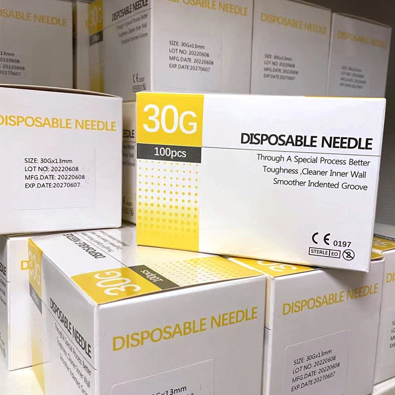 100pcs Eyelid Tools Painless Small Needle 4/13/25mm Painless Beauty Ultrafine 30G * 4mm ,30G * 13mm ,25mm Syringes Needles Tools Qme