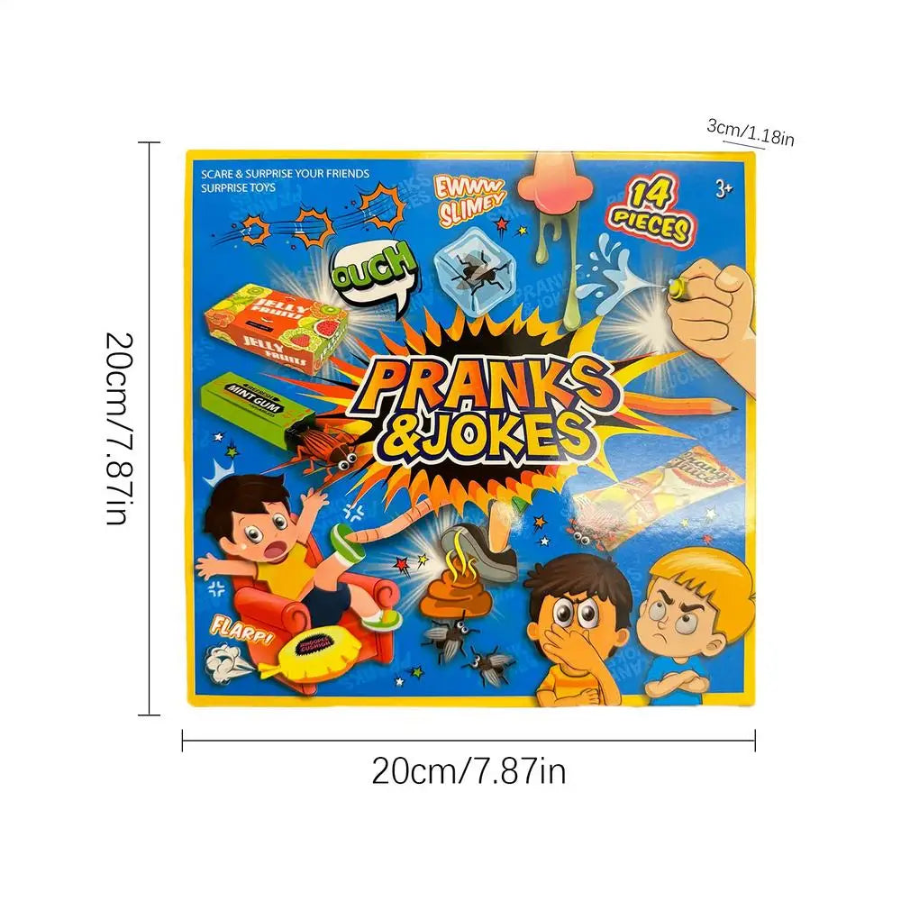 Joke Toy Kit April Fools Kids Prank Gadgets Box Realistic Cool Funny Stuff Parties Favors Festival Fun Surprises for Daily Life Qme set