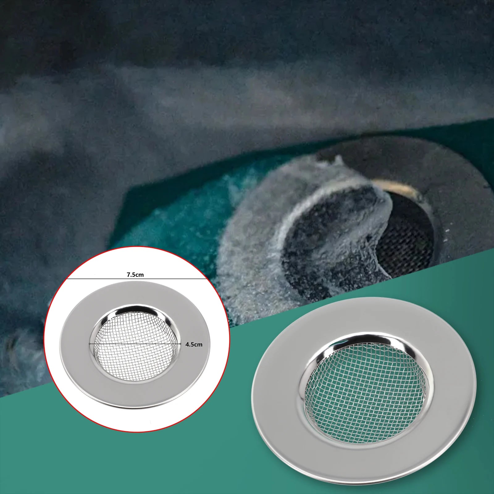 Stainless Steel Sink Filter Basin Drain Hole Hair Catcher Stopper Qme