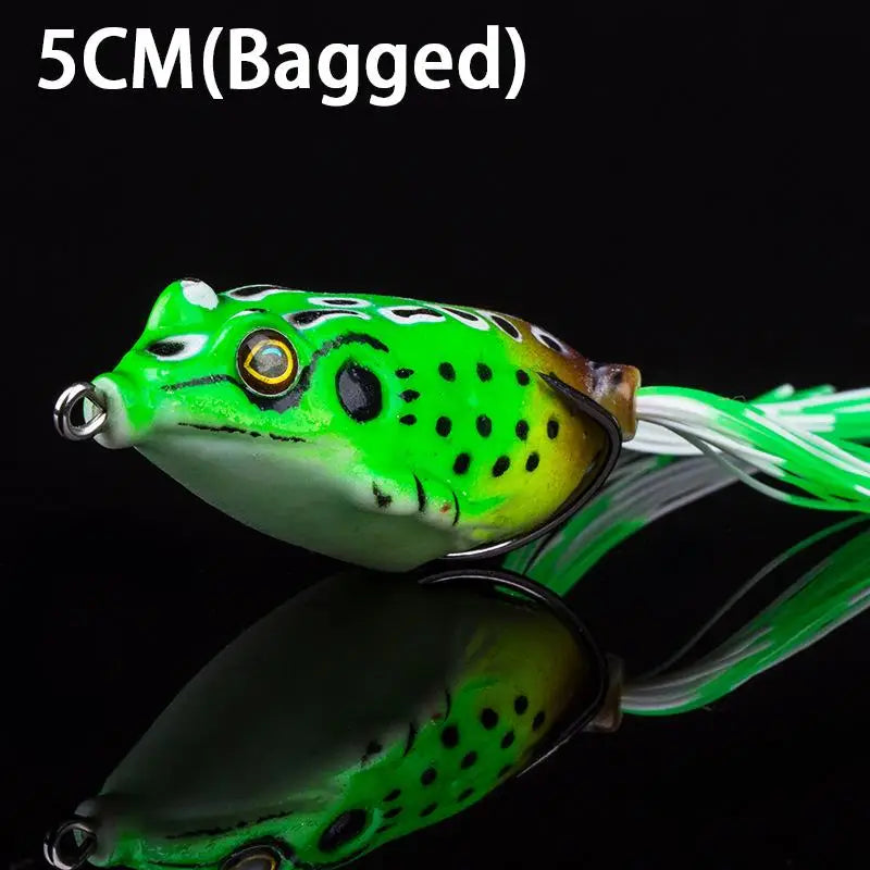 Frog Bait Plastic Fishing Lure Hooks Topwater Ray Artificial 3D Eyes Qme C 8g