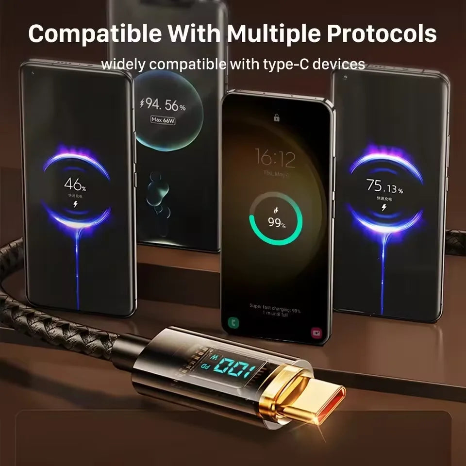 240W PD Fast Charging Type C to Type C Cable 100W Quike Charging USB A to Type C Data Cable For iPhone Samsung Xiaomi Huawei Qme