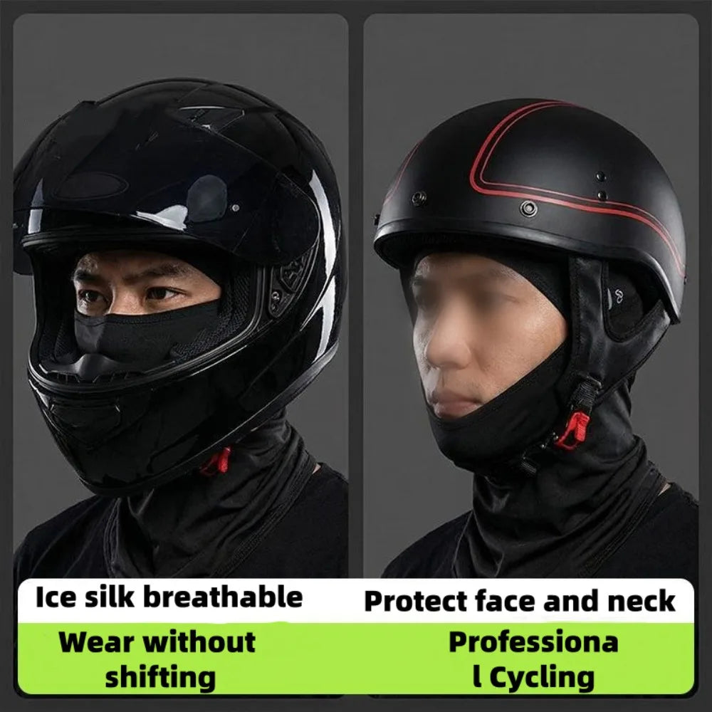 Ice Silk Sun Protection Cycling Mask UV Protector for Men/Women Outdoor Motorcycle Breathable Windproof Face Protection Headgear Qme