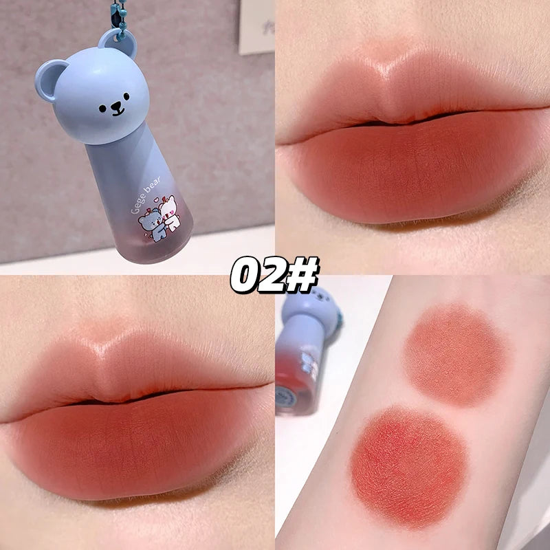 Gege Bear Cute Pendant Matte Lip Glaze Velvet Clay Long-lasting Qme GX1392-2