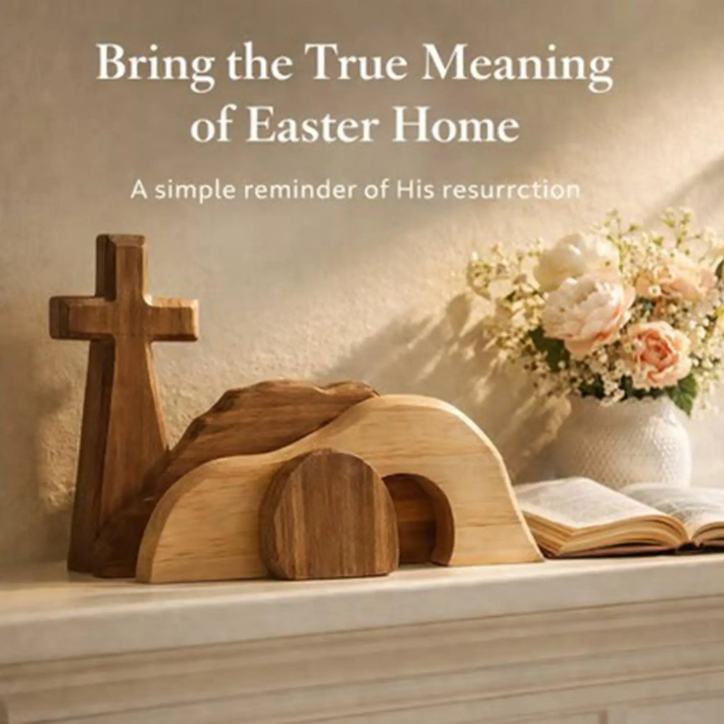 2026 Empty Tomb Decor Wooden Tabletop Ornaments Easter Tomb Display For Home Church Mantle Shelf Desk Family Holiday Spring Qme