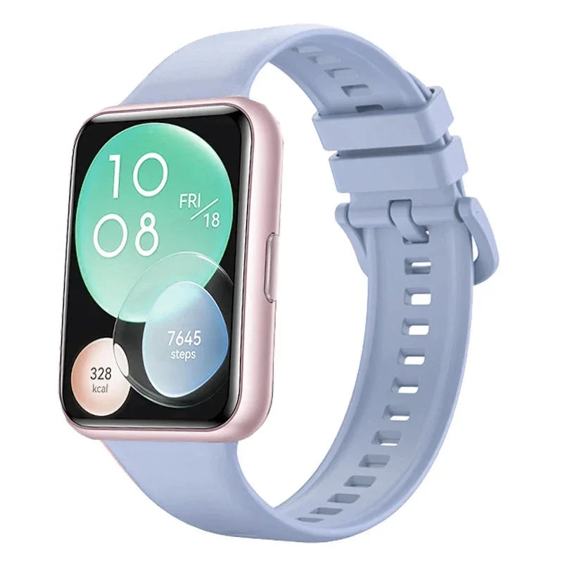 Silicone Band For Huawei Watch FIT 2 Strap smart Wrist watchband metal Buckle sport Replacement bracelet fit2 correa Accessories Qme Blue