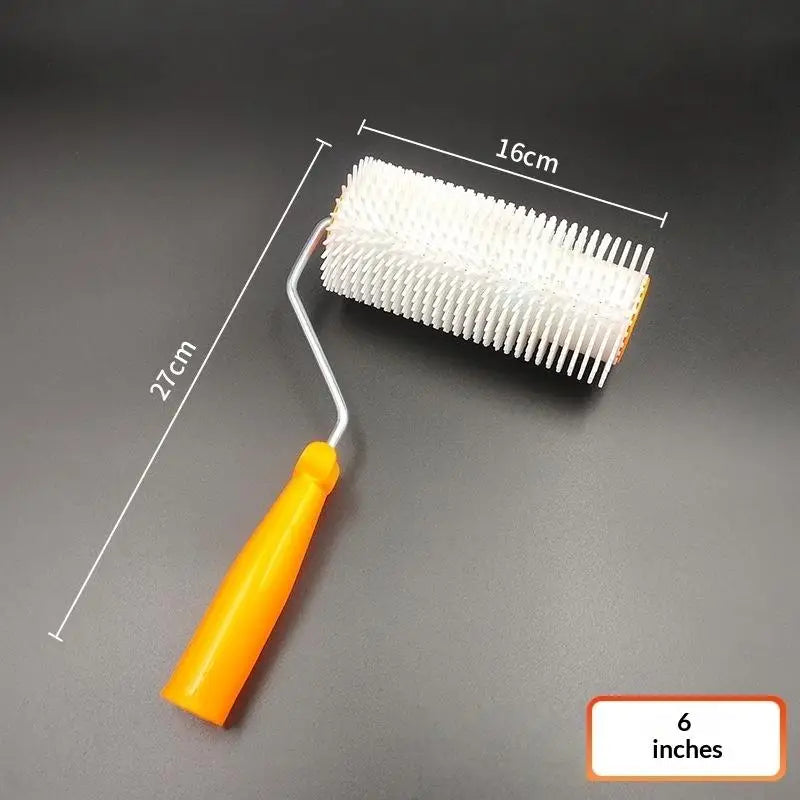 10/16/24CM Defoaming Drum Brush Spike Roller Latex Floor Self Compound Roller Leveling Screed Spiked Roller Paint Brush Roll Qme A2