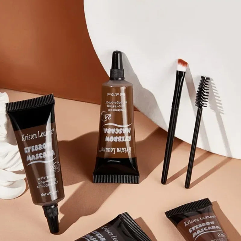 Waterproof Eyebrow Dye Cream Natural 3D Brow Tint Long-Lasting Natural 6 Colors Liquid Dyeing Eyebrow Cream Set Qme