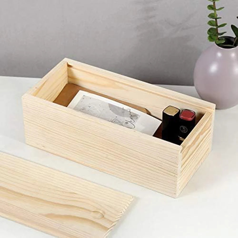 Pine Pull Box Sliding Cover Wooden Box Wooden Storage Box Wooden Storage Box Wooden Box Gift Jewelry Box Qme