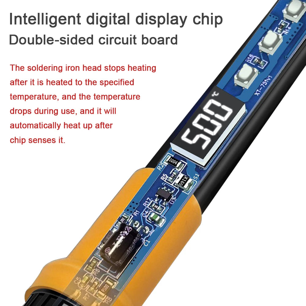 80W Electric Soldering Iron Adjustable Temperature Digital Display Qme