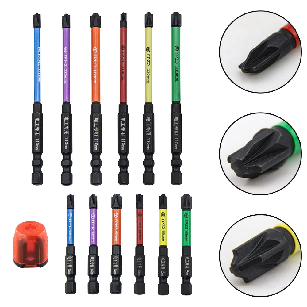 FPH FPZ Special Slotted Cross Screwdriver Bit With Magnetic Ring For Electrician 65/110mm Screwdriver Bits Hand Tools Qme