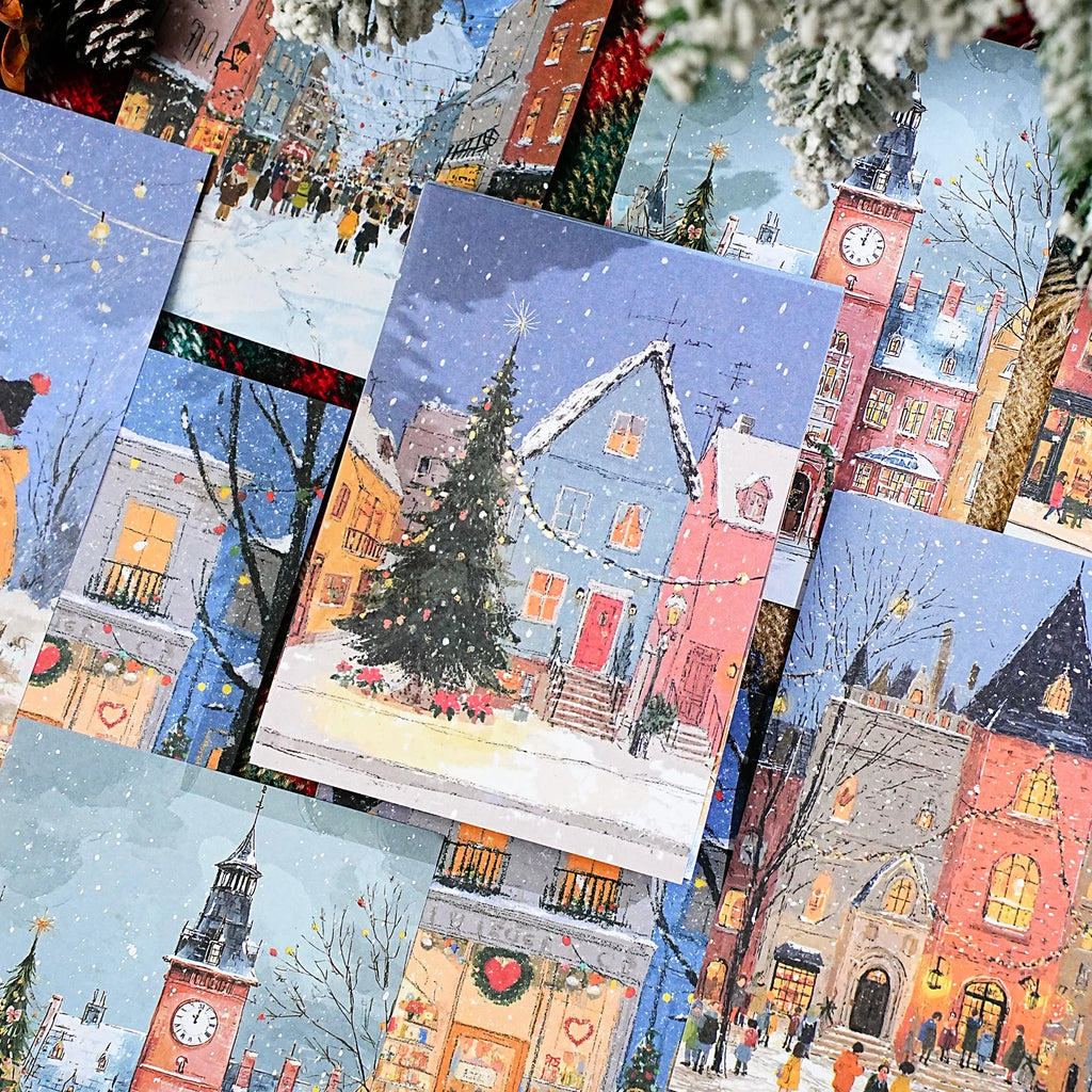 20 Sheets Christmas Theme Pattern Paper for Scrapbook DIY Gift Wrapping Card Making Art Craft Journaling Collage Background Qme